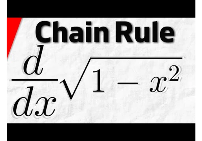 Derivative of sqrt(1-x^2) with Chain Rule | Calculus 1 Exercises