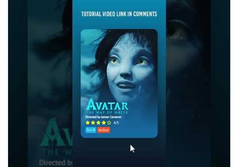 Avatar | Movie Card UI Design in Html & CSS with Cool Hover Effects #shorts