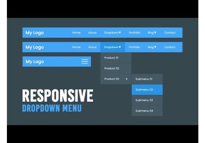 How to Create Responsive Dropdown Menu with Sub Menu in Html CSS & Javascript