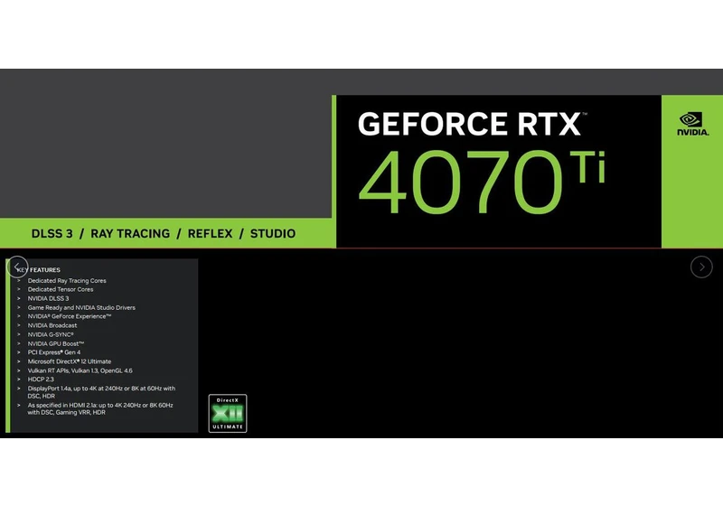  Nvidia's GeForce RTX 4070 Ti May Arrive On January 5 