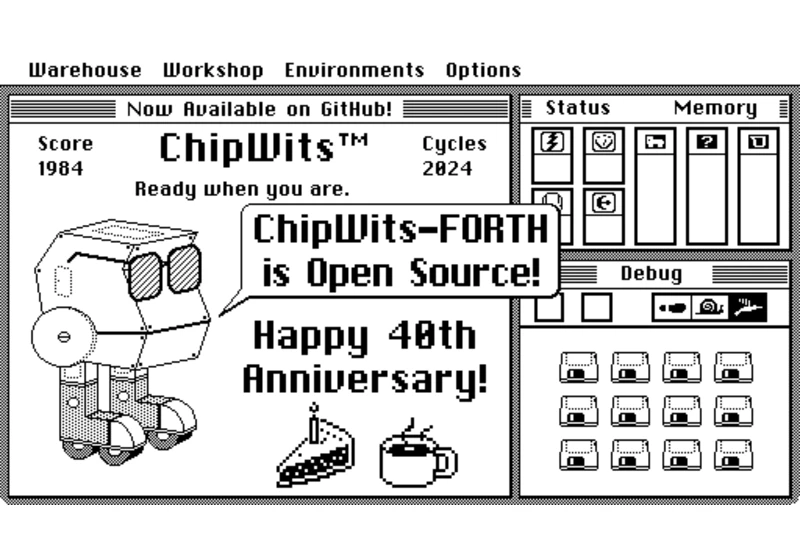 The FORTH code for Chipwits is released in the game's 40th anniversary