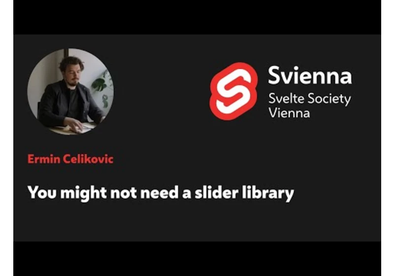 Ermin Celikovic - You might not need a slider library