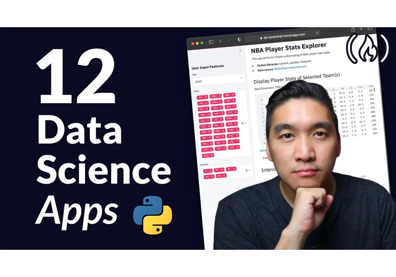 Build 12 Data Science Apps with Python and Streamlit - Full Course