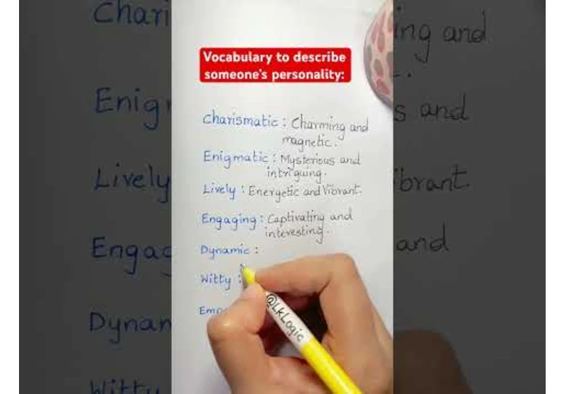 Vocabulary to describe someone’s personality