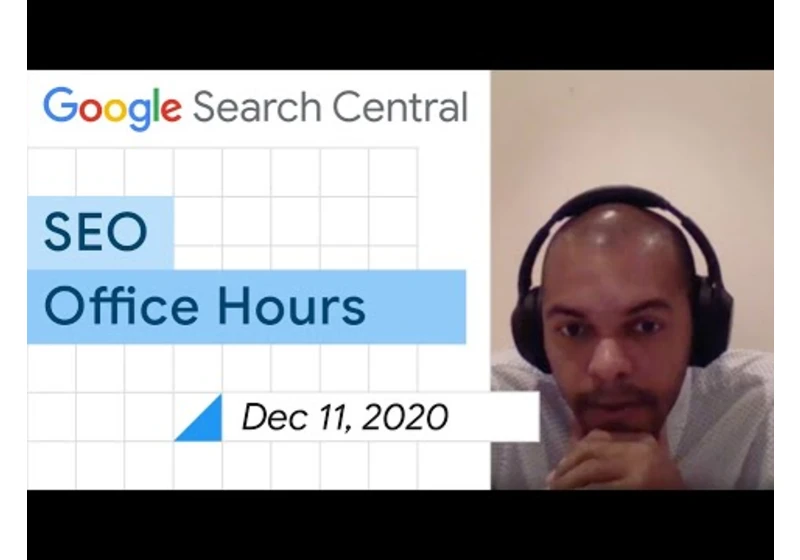 English Google SEO office-hours from December 11, 2020