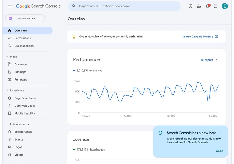 Google Search Console rolls out new design