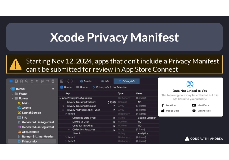 Adding a Privacy Manifest in Xcode