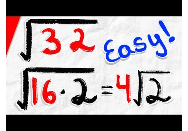 Simplifying Square Roots Quick and Easy! | Pre-Algebra Exercises