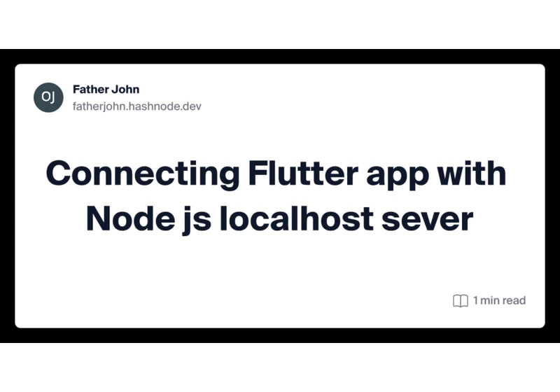 Connecting Flutter app with Node js localhost sever