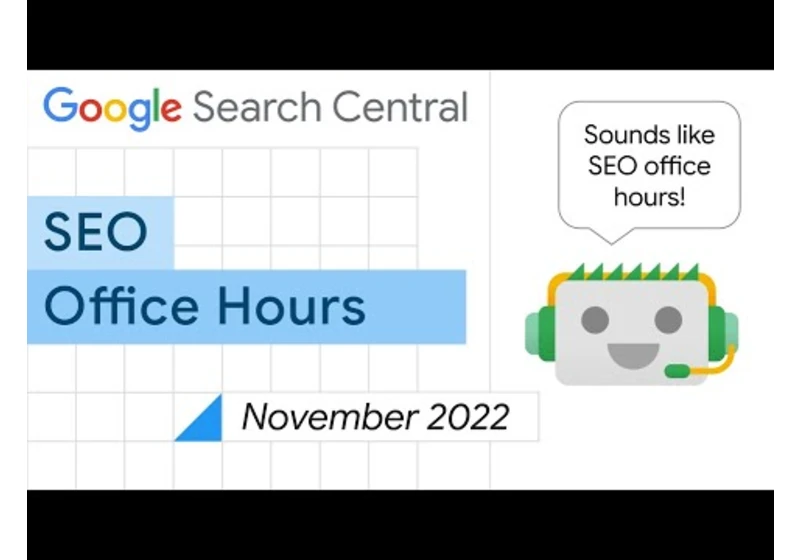 English Google SEO office-hours from November 2022