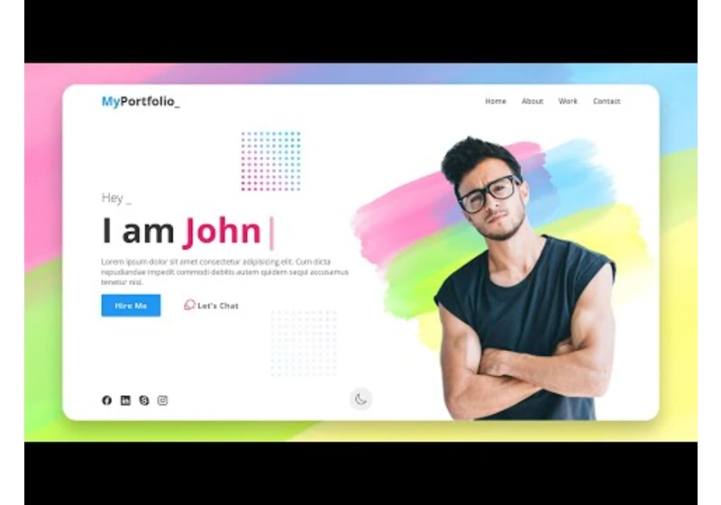 Animated Portfolio Website using Html CSS and Javascript