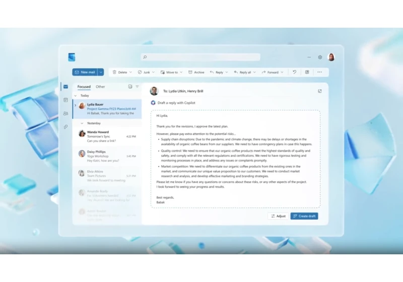  Microsoft unveils Outlook AI 'Copilot' that can reply to emails for you 