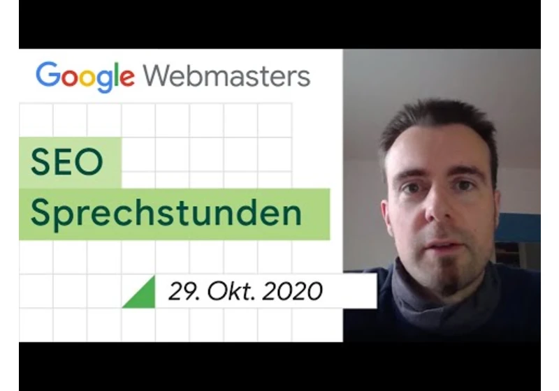 German / Google SEO Sprechstunden auf Deutsch vom 29. Oktober 2020