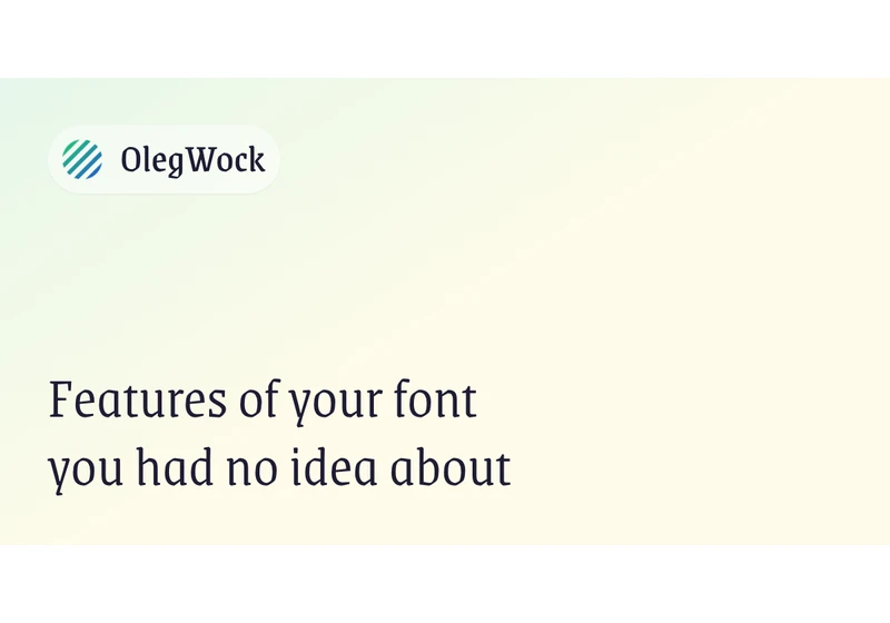 What you can get out of a high-quality font