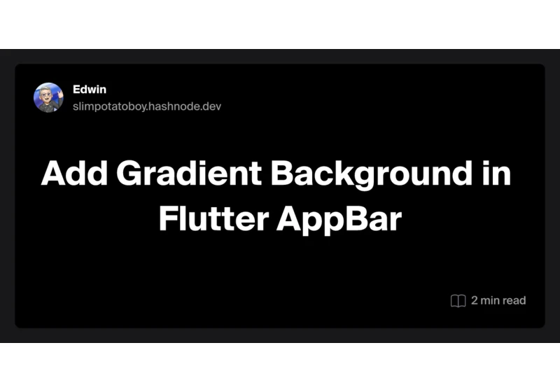 Add Gradient Background in Flutter AppBar