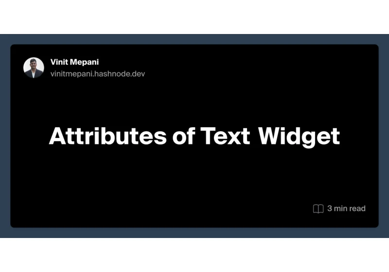 Attributes of Text Widget