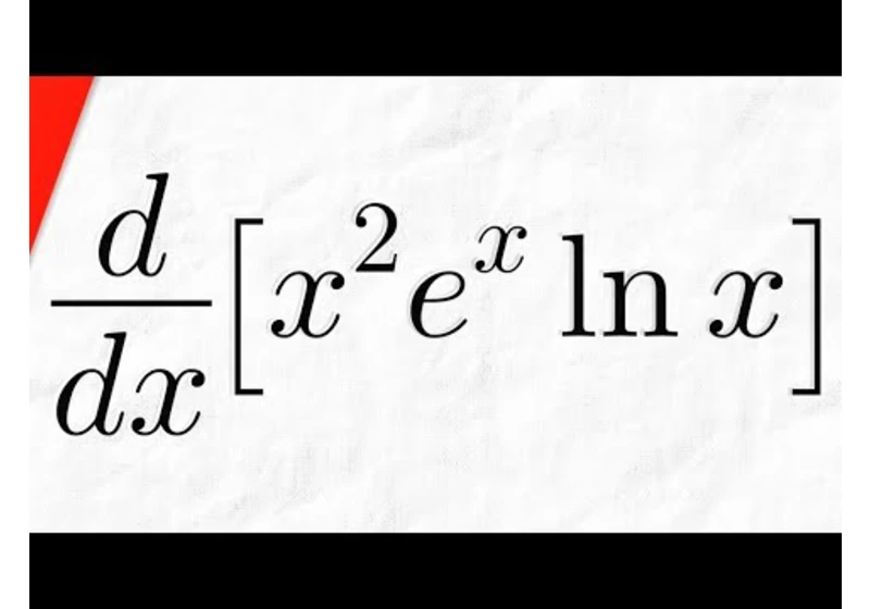 Derivative of x^2e^xlnx (Product Rule with 3 Functions) | Calculus 1 Exercises