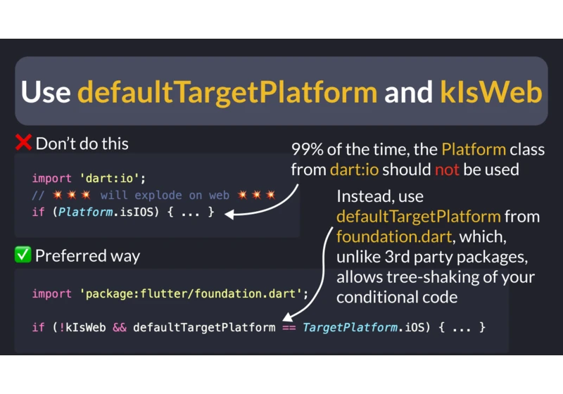 How to use defaultTargetPlatform and kIsWeb