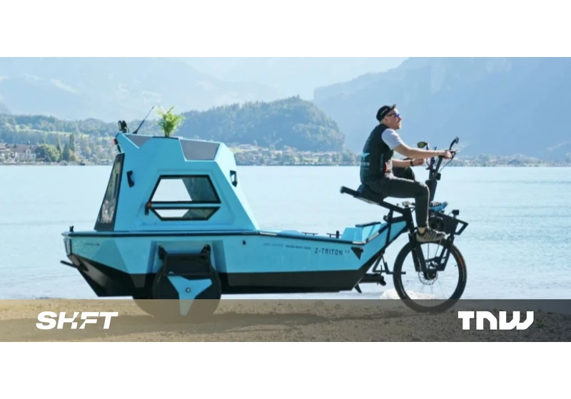 This electric tricycle can transform into a camper AND a boat