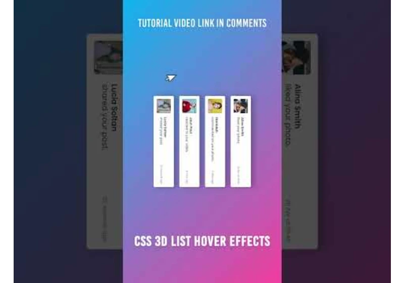 CSS 3D List Hover Effects #shorts