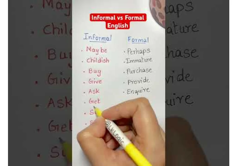 Informal vs Formal English