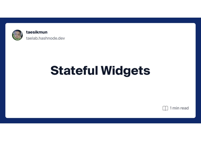 Stateful Widgets