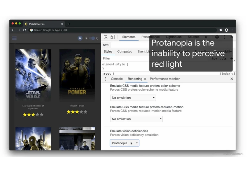 Emulate Vision Deficiencies in DevTools