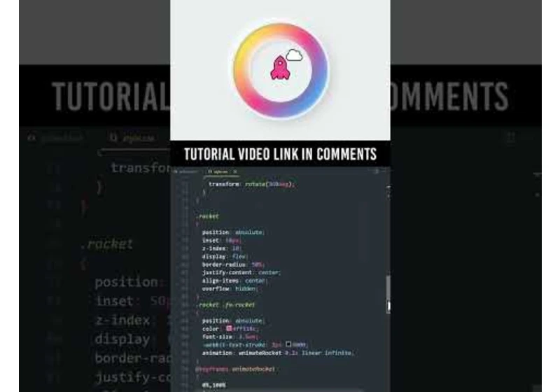 CSS Animation Effects | Neumorphism Effect with Soft Gradient & Animated Rocket #shorts