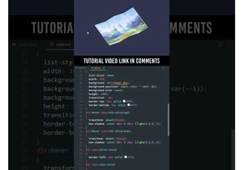 Unfold | CSS 3D Image Hover Effects #shorts