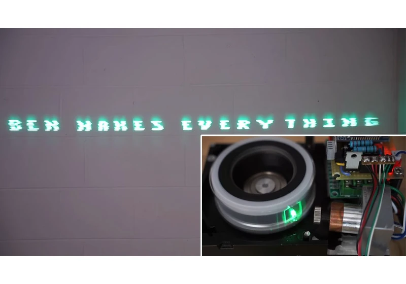  DIY Laser Text Projector Made Using Old Hard Drive 