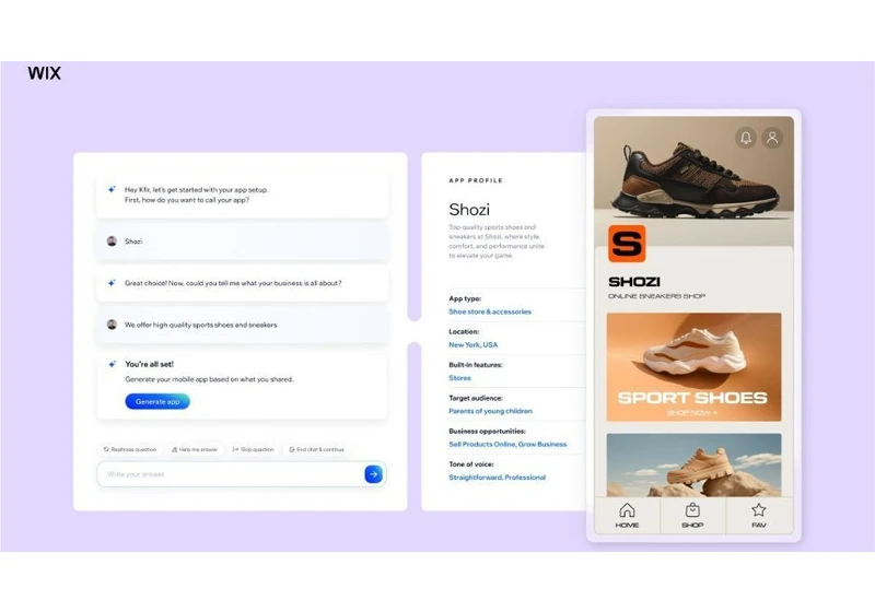  Wix is now letting mobile users build apps using Gen AI 