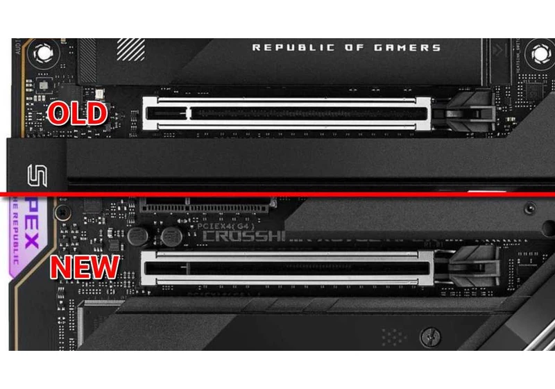 It looks like Asus redesigned the scratchy PCIe slots on its motherboards