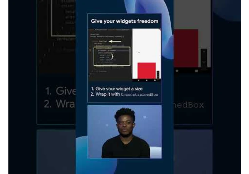 Give your Flutter widgets freedom with UnconstrainedBox #Shorts