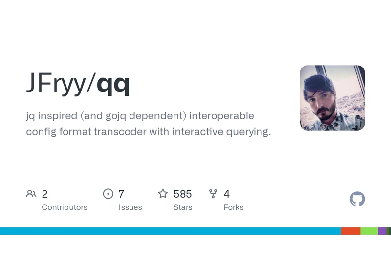 Show HN: Qq: like jq, but can transcode between many formats