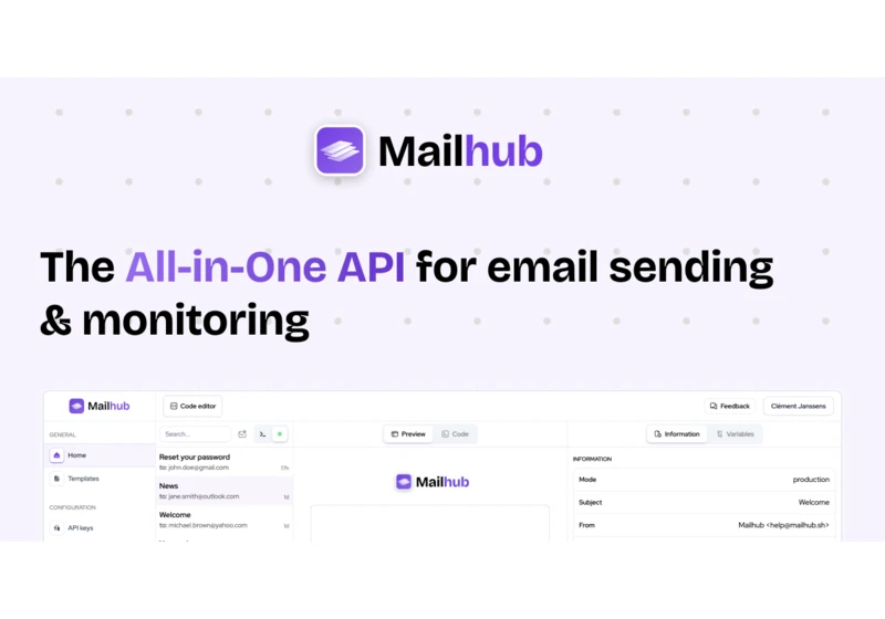 Show HN: I built Mailhub – A scalable API for sending emails with ease not tears