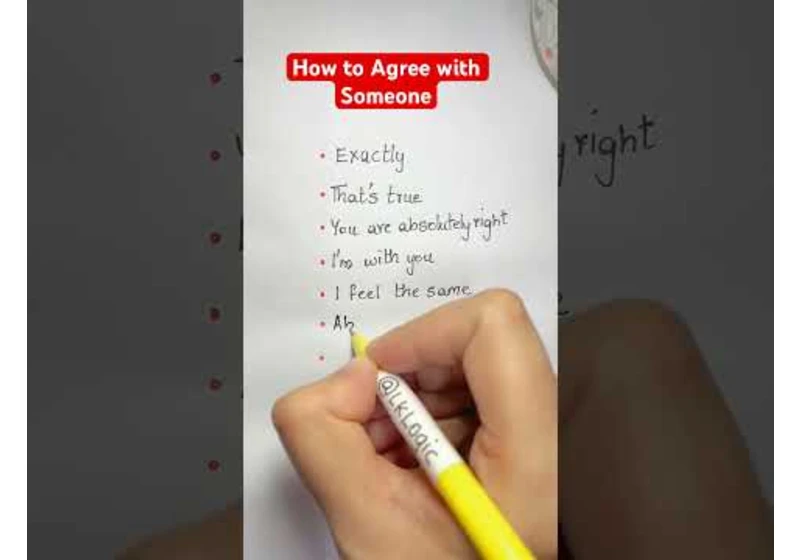 How to Agree with Someone