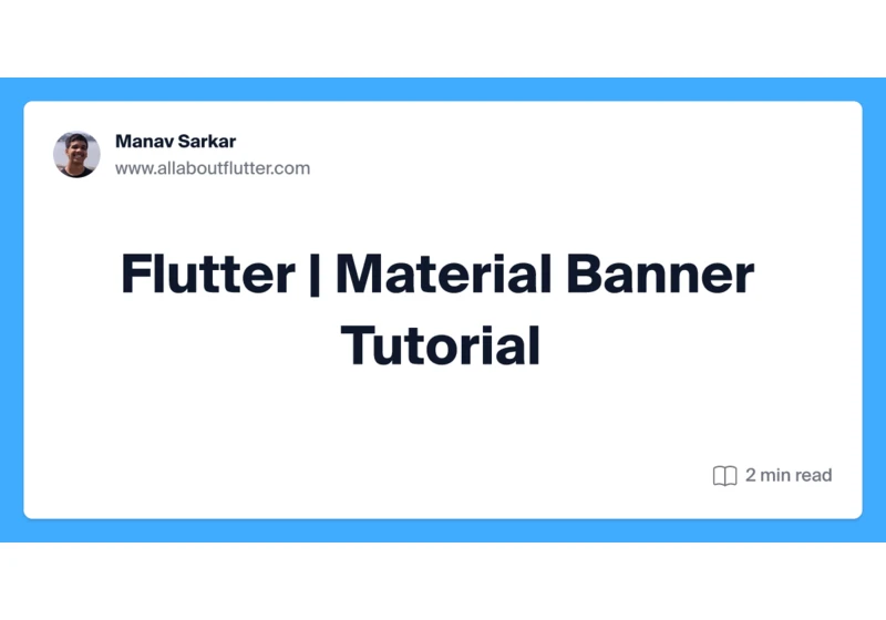 Flutter | Material Banner Tutorial