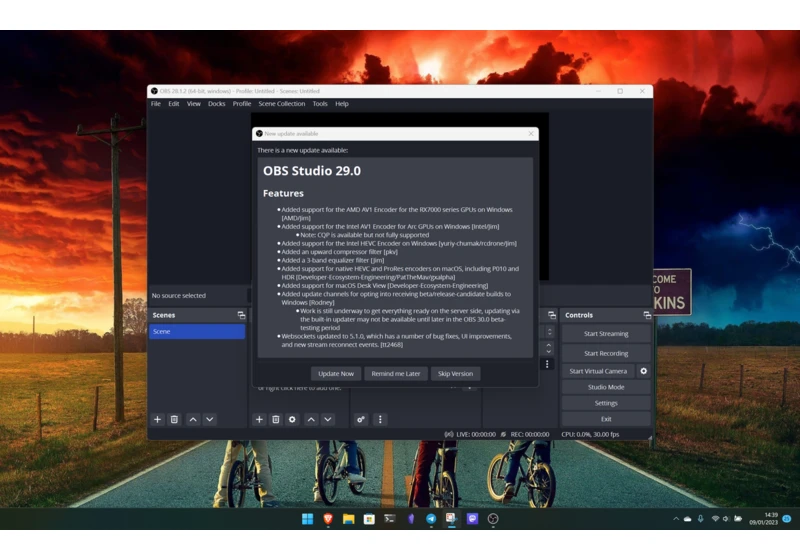  OBS Studio 29 launches with AV1 encoding for AMD and Intel Arc 