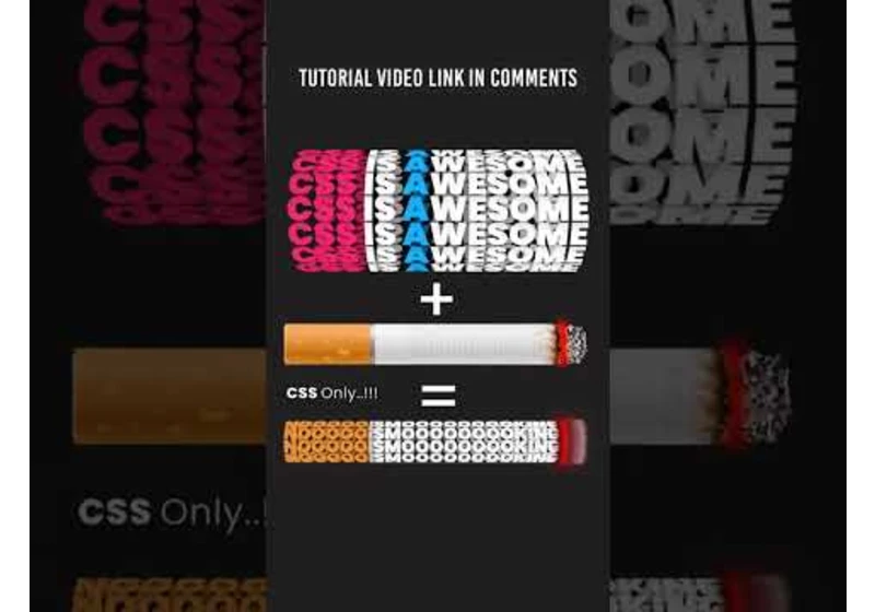 CSS 3D Text Animation Effects | Html CSS Animated Cigarette #shorts