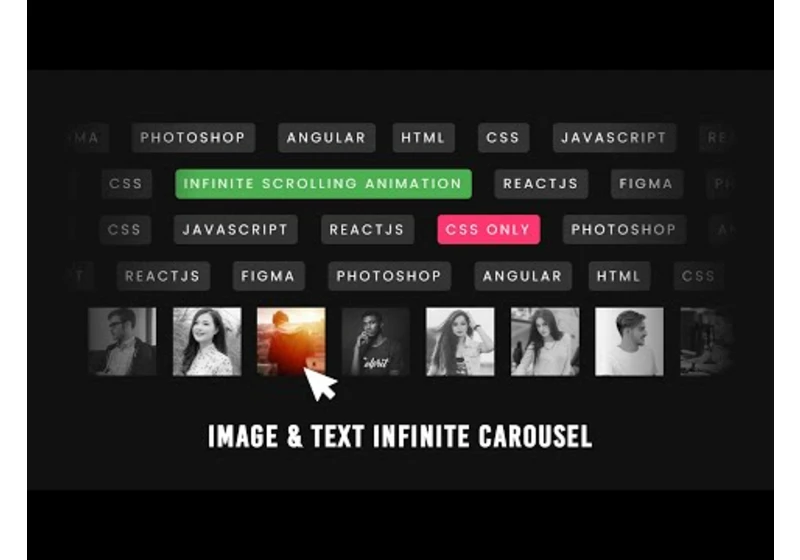 Infinite Scrolling Animation | CSS Only Text and Image Carousel