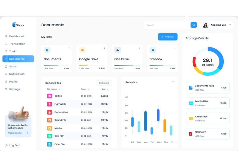 Responsive Design Flie Management Dashboard