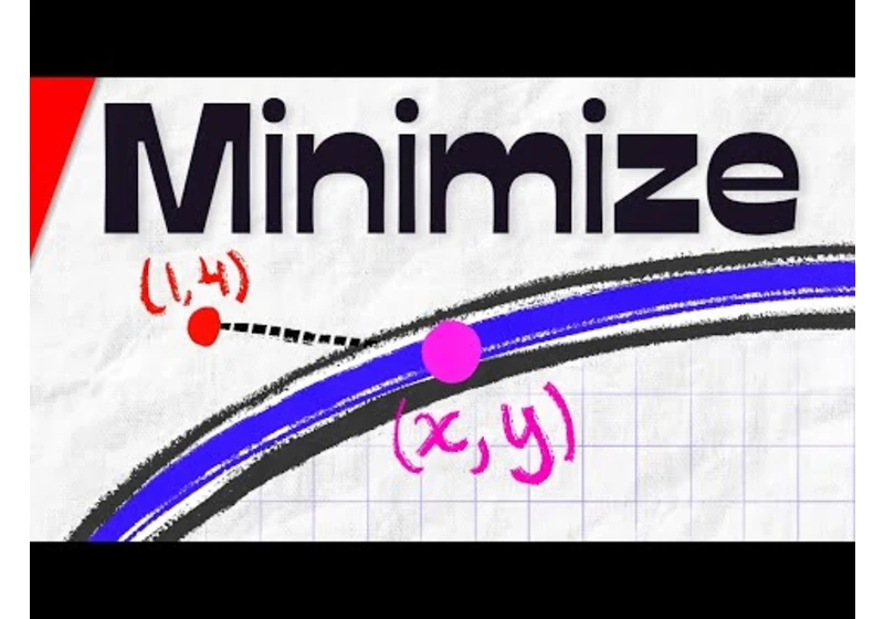 Minimize Distance Between Point and Parabola (Optimization) | Calculus 1 Exercises