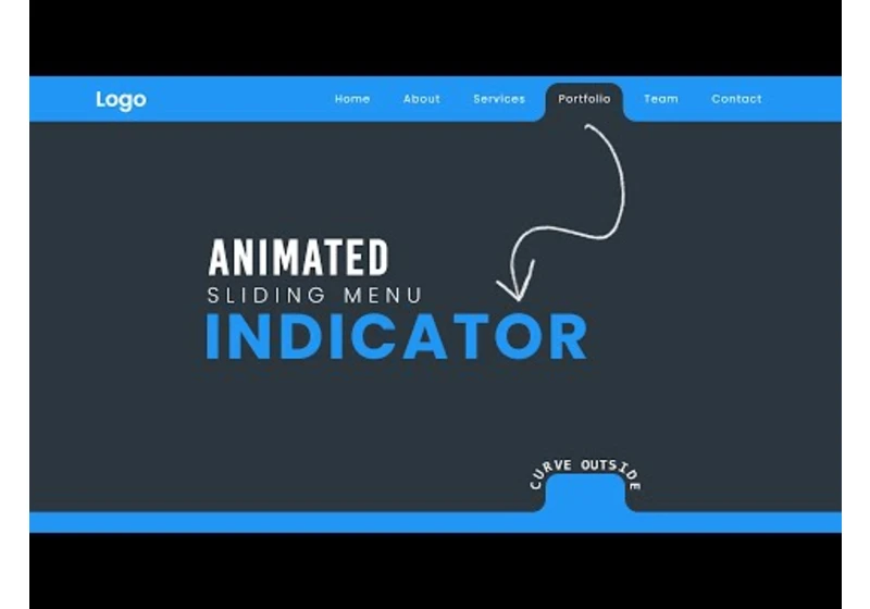 Animated Sliding Menu Indicator using Javascript | Curve outside