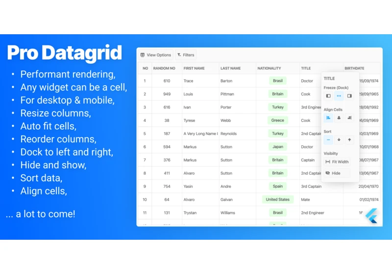 ProDatagrid: A new Flutter package! [Currently private]