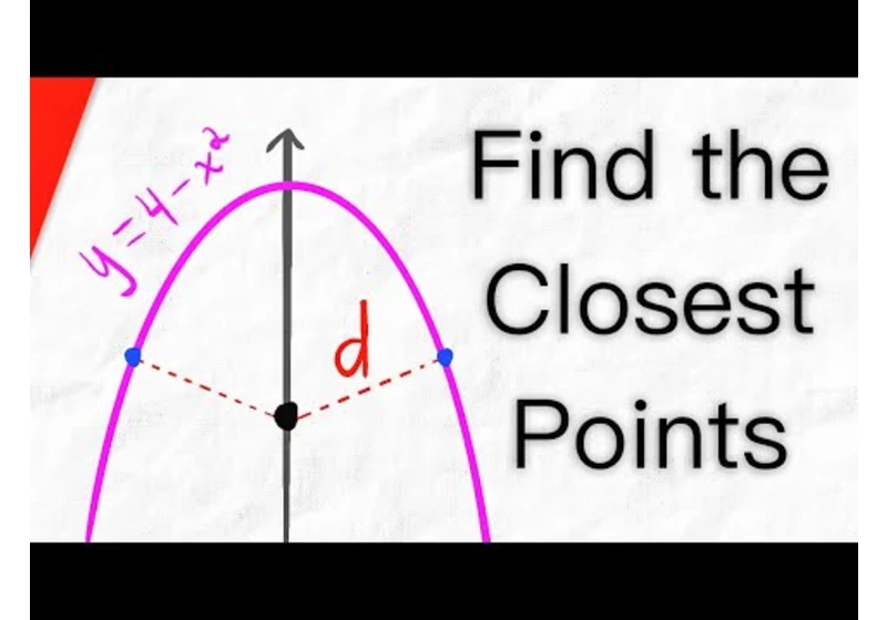 Minimize Distance from Point to Parabola (Optimization) | Calculus 1 Exercises