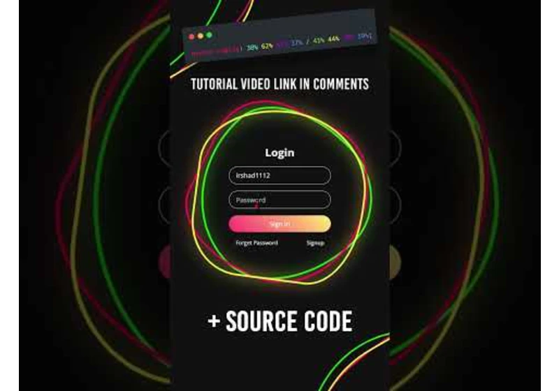 Animated Login Form using HTML and CSS with Source Code #shorts