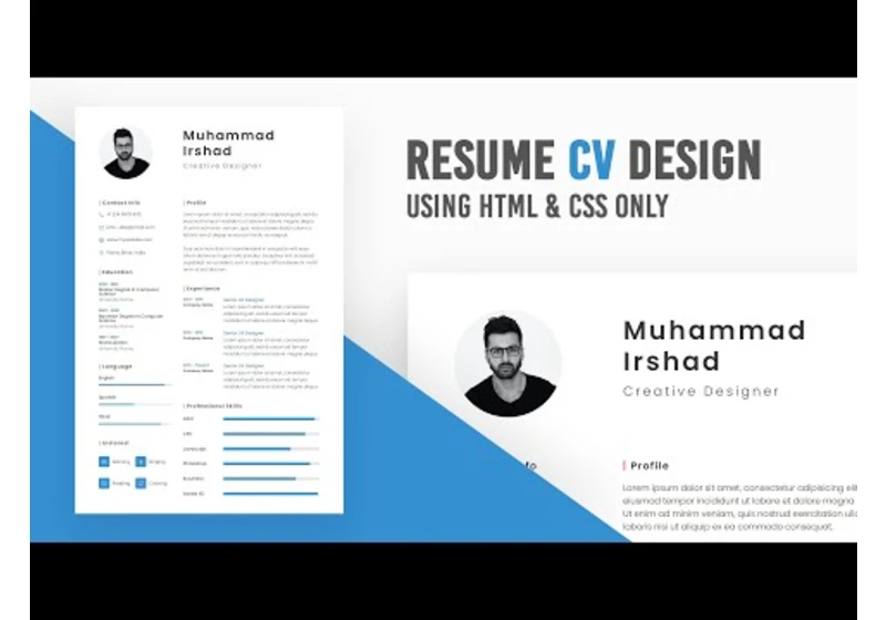 Resume CV design in HTML CSS