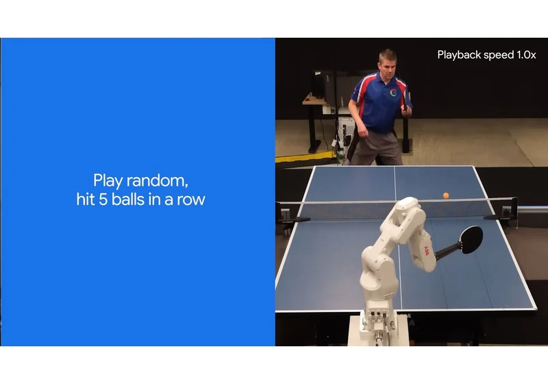  Google's DeepMind AI can now play table tennis to a competitive level 