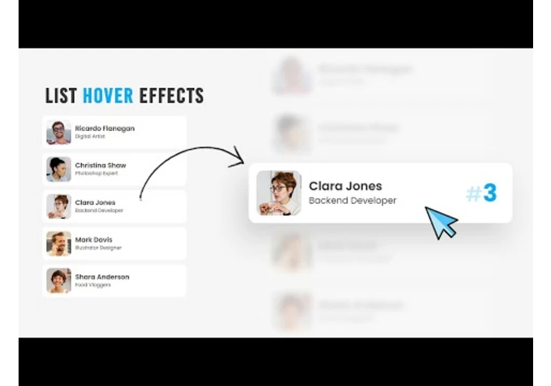 CSS Rank List UI Design with Hover Effect | Html CSS