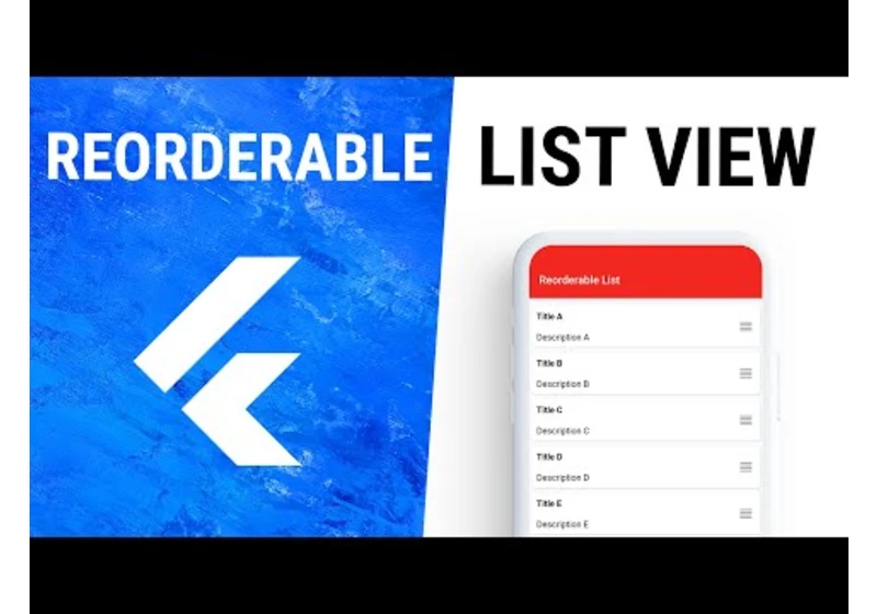 Flutter ReorderableListView Widget